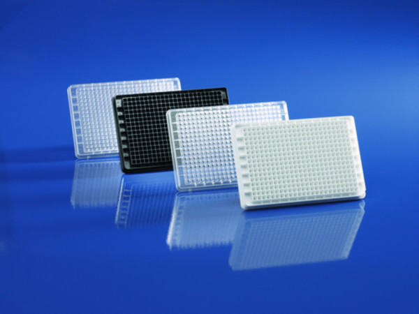 BRANDplates®, 384-well, pureGrade™ S, PS, white, F-bottom, BIO-CERT® CELL CULTURE STERILE