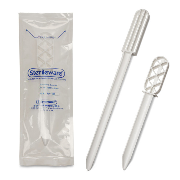 SP Bel-Art Sterileware Sampling Spatula; VShaped, 14 in., Sterile Plastic, IndividuallyWrapped (Pack