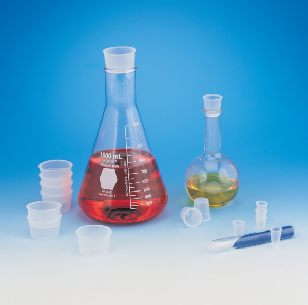 SP Bel-Art Cup-Type Stoppers; 38mm Top Diameter,32mm Bottom Diameter, Polyethylene (Pack of 24)