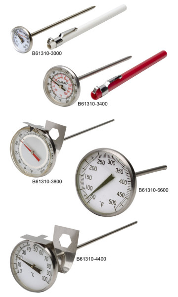 SP Bel-Art, H-B DURAC Bi-Metallic Thermometer; 0to 250C, 25mm Dial