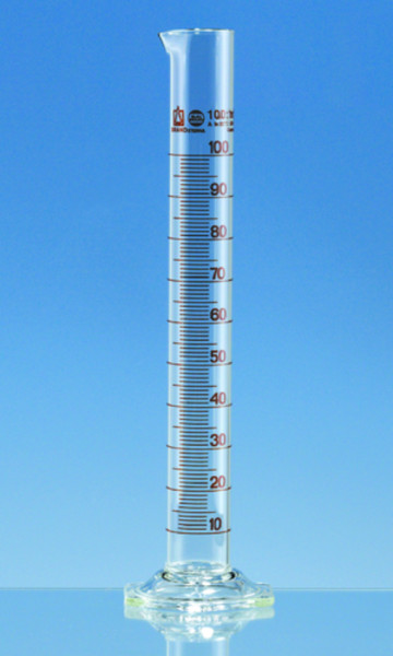 BRAND Graduated cylinder, tall form BLAUBRAND® ETERNA, A, DE-M, 5 ml: 0.1 ml Boro 3.3