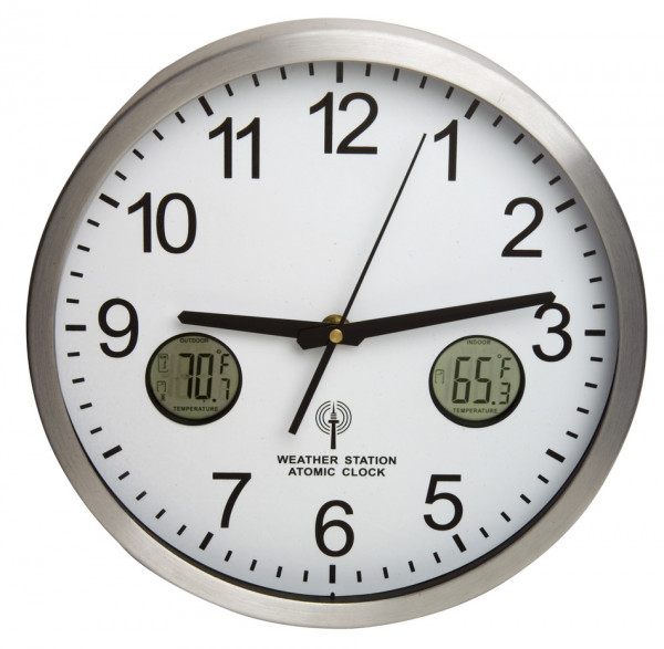 SP Bel-Art, H-B DURAC Multi-Function Atomic Clock with Indoor/Outdoor Thermometer and Min/Max Memory