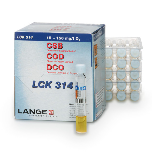 Hach COD cuvette test 15-150 mg/L O₂, 25 tests