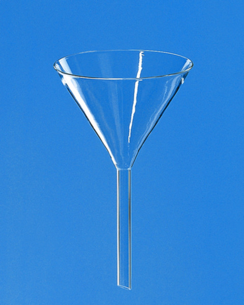 BRAND Funnel, short stem, Boro 3.3, top outer diameter 150 mm, stem outer diameter 16 mm, length 150 mm