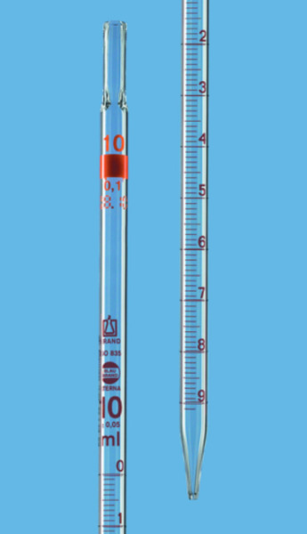 BRAND Messpipette BB-ET Kl.AS Typ 3 0-Pkt.oben 5 ml:0,05 ml, völliger Ablauf, DE-M