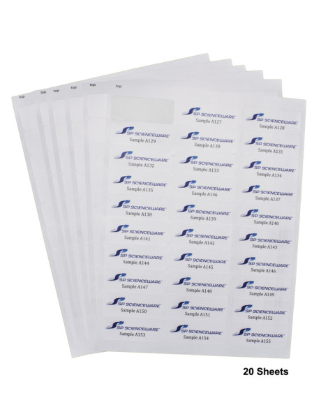 SP Bel-Art Cryogenic Storage Label Sheets;67x25mm for Racks/Boxes, White (600 labels)