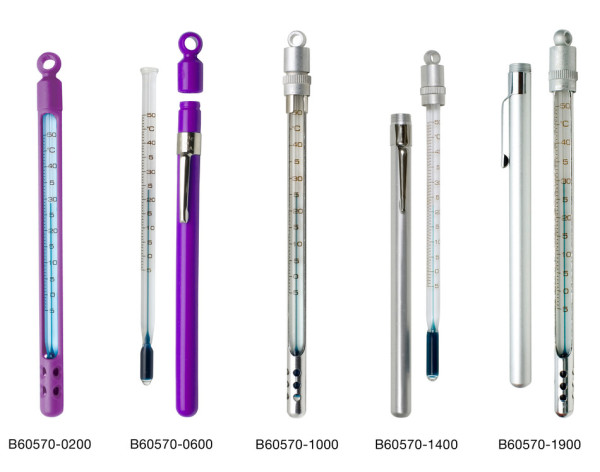 SP Bel-Art, H-B Enviro-Safe Liquid-In-GlassPocket Laboratory Thermometer; 0 to 220F, ClosedMetal Cas