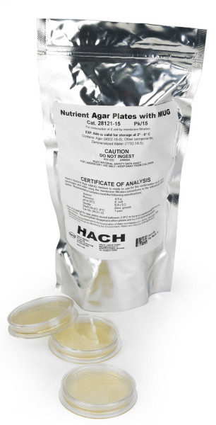 Hach Nutrient agar w/ MUG plates, pk/15