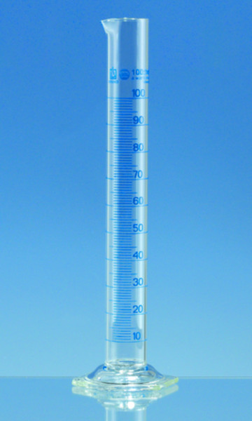 BRAND Graduated cylinder, tall form, BLAUBRAND®, A, DE- M, 5 ml: 0.1 ml, Boro 3.3