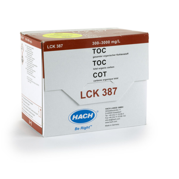 Hach TOC cuvette test (purging method) 300-3000 mg/L C, 25 tests
