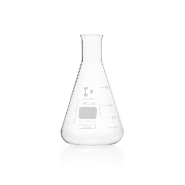 DWK DURAN® Erlenmeyer flask, narrow neck, with graduation, 500 ml