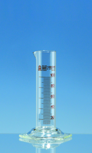 BRAND Messzylinder niedr.F. SILBERBRAND-ETERNA 10 ml: 1 ml, Boro 3.3, braun grad.