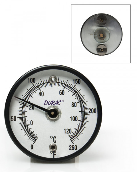 SP Bel-Art, H-B DURAC Bi-Metallic Surface Temperature Thermometer; -18/120C (0/250F), 50mm (2 in.) D