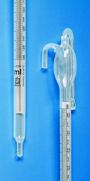 BRAND Spare burette for automatic burette Schilling 25 ml, SILBERBRAND, Schellbach, Boro 3.3, length 380 mm