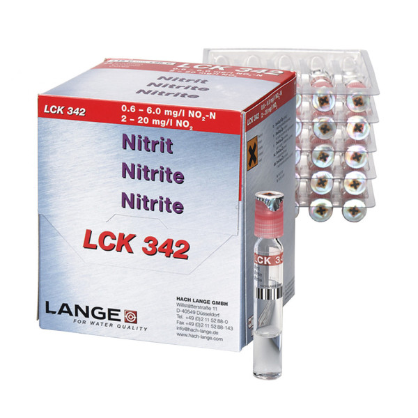 Hach Nitrite cuvette test 0.6-6.0 mg/L NO₂-N, 25 tests