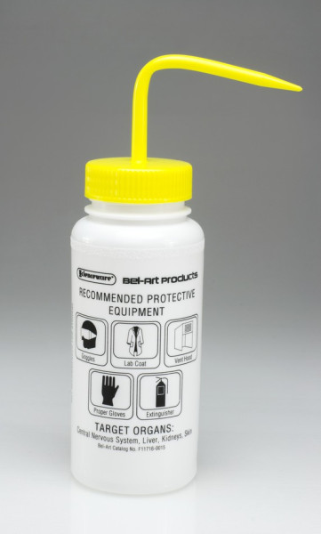 SP Bel-Art Wide-Mouth, Safety-Labeled 500mlBleach Wash Bottle (Pack of 4)