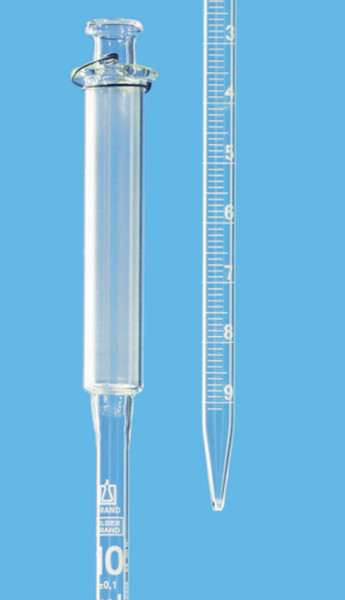 BRAND Grad. pipette, piston type, SILBERBRAND 1 ml:0, 01 ml, cal. 'Ex' to jet, AR-Glas