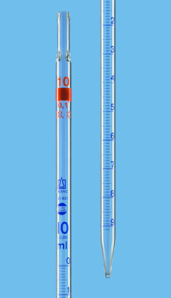 BRAND Graduated pipette, BLAUBRAND®, AS, DE-M, type 3, 2:0.02 ml, total delivery, cotton plug upper end