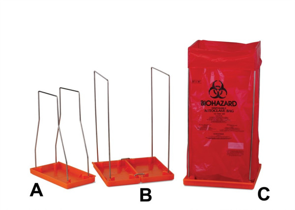 SP Bel-Art Clavies Biohazard Bag Holder for 24W x