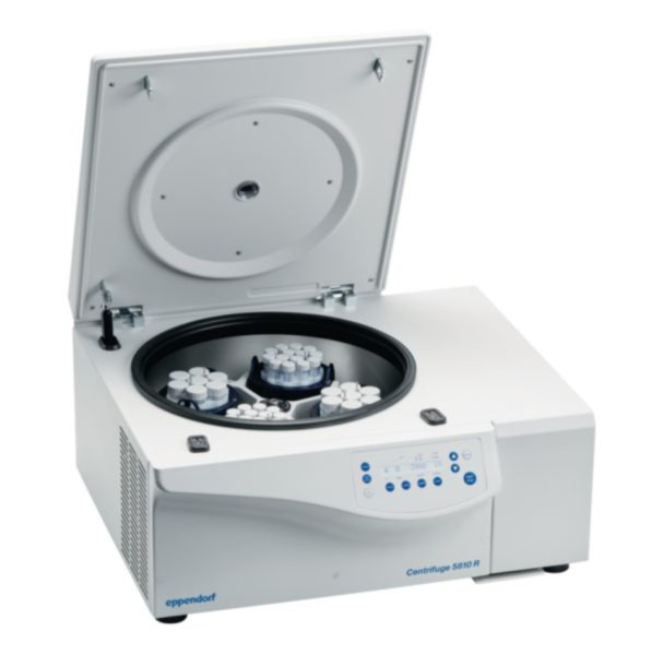 Eppendorf Centrifuge 5810 R (EU-IVD), keypad, refrigerated, with Rotor S-4-104 incl. adapters for 13/16 mm round-bottom tubes, 230 V/50 – 60 Hz