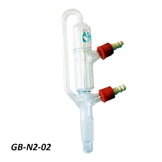 Asynt Gas Bubbler: style 2 - no suck back, with B19 joint and GL14 screws and hose-barbs.