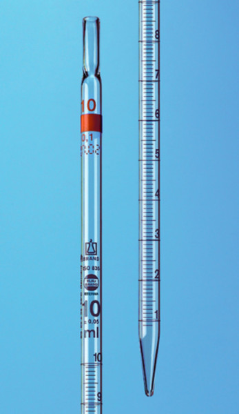 BRAND Graduated pipette, SILBERBRAND ETERNA, B, type 2, 10:0.1 ml, total delivery