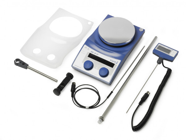 Asynt Stirrer Hotplate Kit: includes hotplate stirrer, temperature sensor, electronic contact thermometer, holding rod, support rod and bosshead clamp.