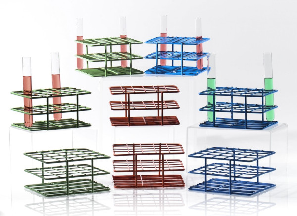 SP Bel-Art Poxygrid “Half-Size” Test Tube Rack;For 10-13mm Tubes, 36 Places, Blue