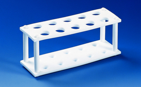 BRAND Test tube rack, PTFE f. 21 tub., up to dia.13 mm, 180x60x60 mm