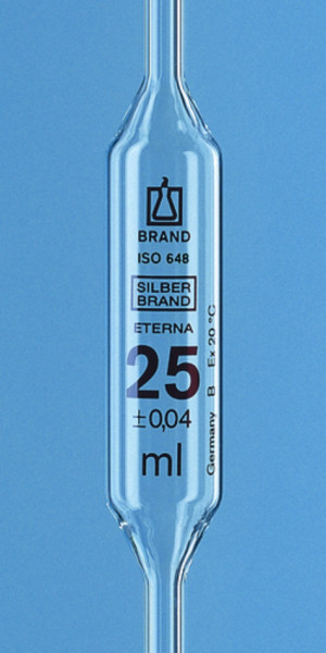 BRAND Vollpipette, SILBERBRAND ETERNA, Klasse B, 2 ml, 1 Marke