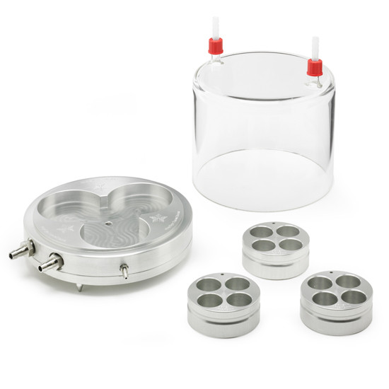 Asynt including cooling base, glass inert gas cover and 3 x reaction vial inserts. Please choose hole diameter below. 20.20