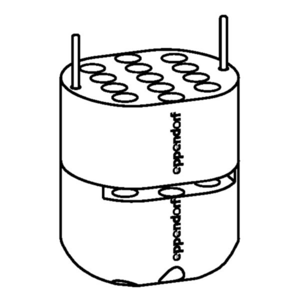 Eppendorf Adapter, für 26 Reaktionsgefäße 1,5/2,0 mL, für Rotor S-4-72, 2 Stück