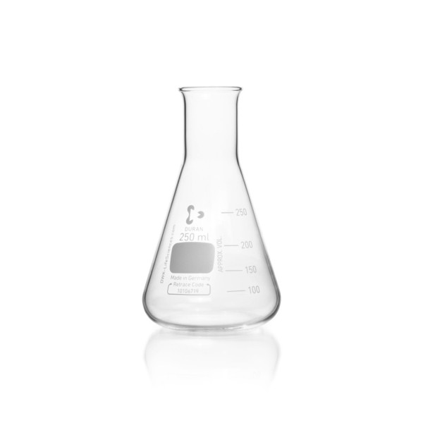 DWK DURAN® Erlenmeyer flask, narrow neck, with graduation, 250 ml