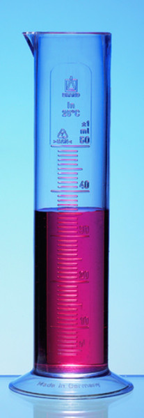 BRAND Messzylinder, niedrige Form, erh. Grad. 25 ml: 0,5 ml, PP