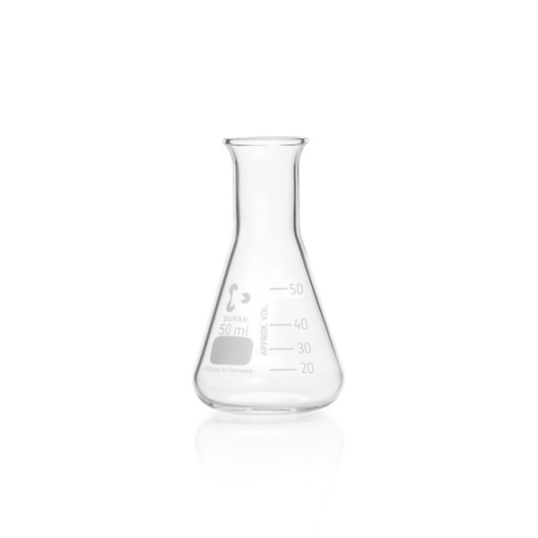 DWK DURAN® Erlenmeyer flask, narrow neck, with graduation, 50 ml