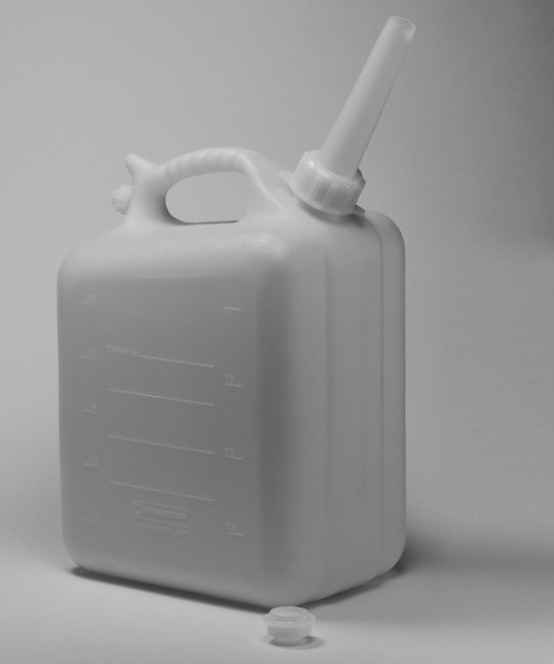 SP Bel-Art Polyethylene Jerrican; 10 Liters (2.5Gallons), Screw Cap, ¾ in. I.D. Spout