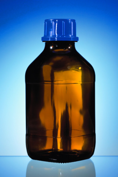 BRAND Threaded bottle, amber, coated, 500 ml, GL 32