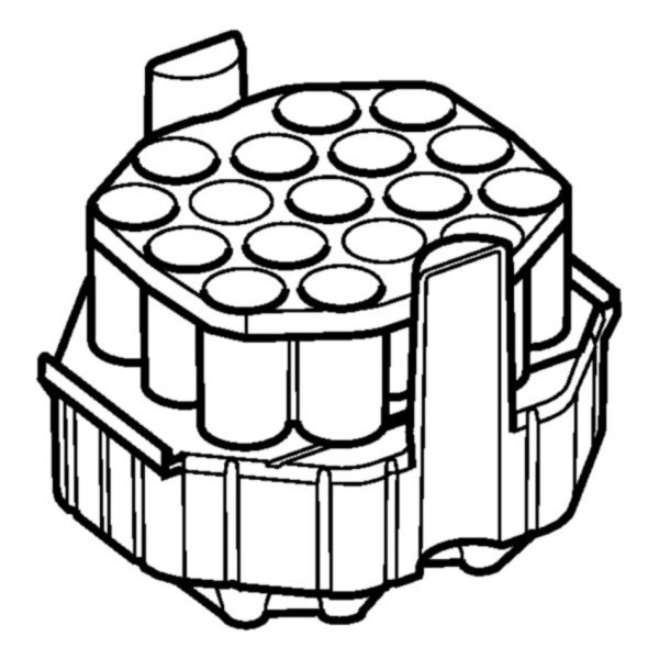 Eppendorf Adapter, für 17 konische Gefäße 15 mL oder 16 Eppendorf Tubes 5 mL oder 1 Mikrot