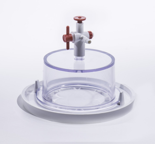 SP Bel-Art Clear Polycarbonate Mini VacuumDesiccator with White Polypropylene Bottom; 0.02cu. ft.