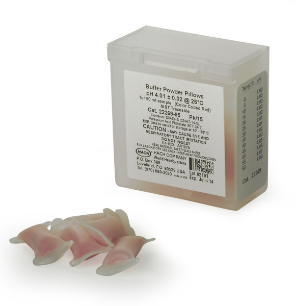 Hach Buffer Powder Pillows, pH 4.01 Colour-coded Red, pk/15