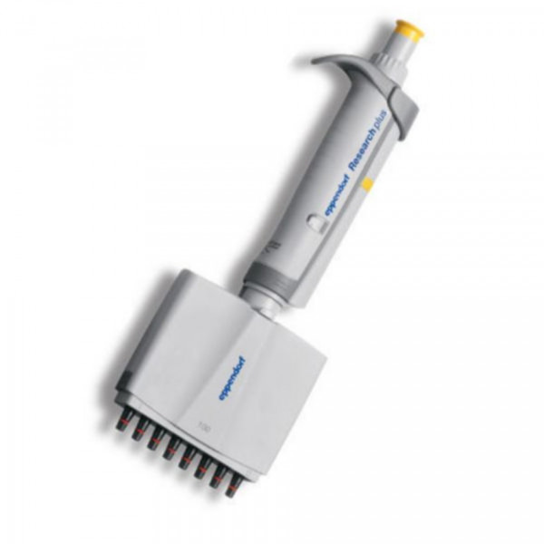Eppendorf Research® plus (EU-IVD), 8-channel, variable, 10 – 100 µL, yellow