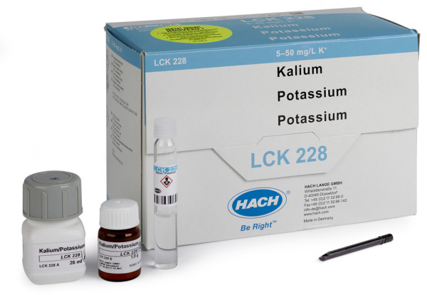 Hach Potassium cuvette test, 5-50 mg/L K, 25 tests