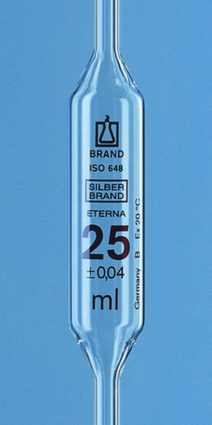 BRAND Vollpipette, SILBERBRAND ETERNA, Klasse B, 50 ml, 1 Marke