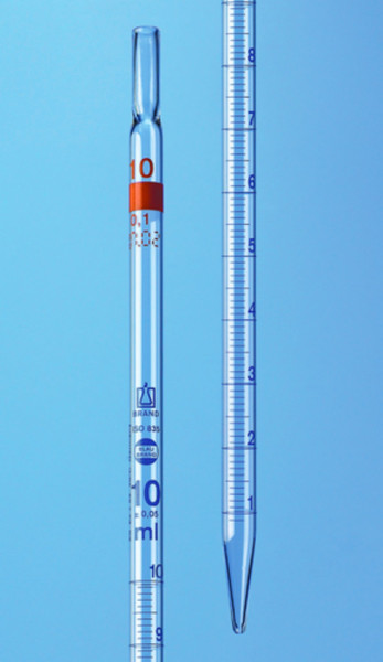 BRAND Graduated pipette, BLAUBRAND®, Class AS, DE-M, type 2, 2:0.02 ml, total delivery, cotton plug end