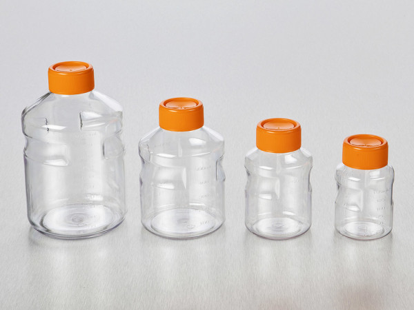Corning® 500 mL Easy Grip Polystyrene Storage Bottles with 45 mm Caps