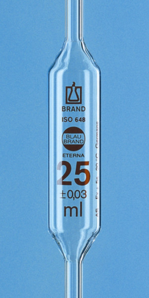 BRAND Bulb pipette BLAUBRAND® ETERNA, AS, DE-M, 50 ml, one-mark