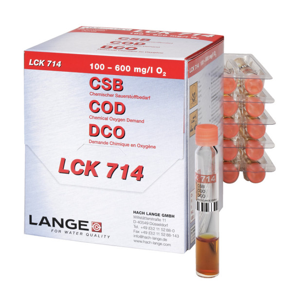 Hach COD cuvette test 100-600 mg/L O₂, 25 tests