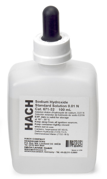 Hach Sodium hydroxide standard solution, 0.01 N, 100 mL MDB