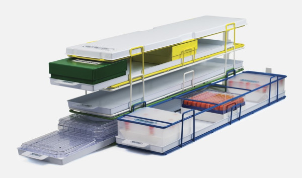 SP Bel-Art Modular Ultra-Low Freezer Rack withDrawer; 5 Places, 27 x 6 x 3½ in., Green
