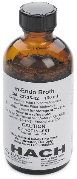 Hach Flasche, m-Endo Bouillon, Glas, 50 Tests, 100 mL